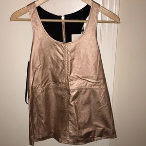 Minkpink metallic faux leather tank NWT